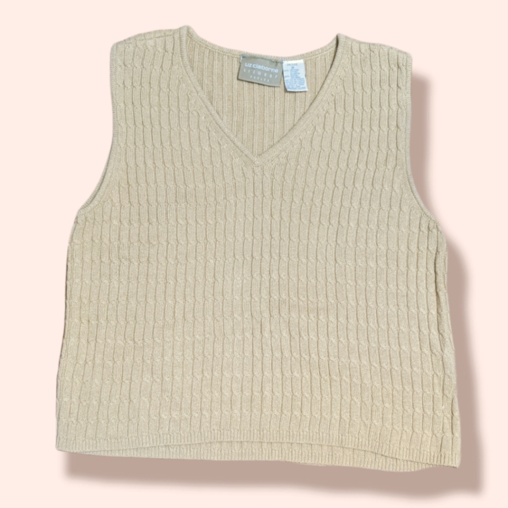 y2k vintage Liz Claiborne Lizwear cable knit sweater vest